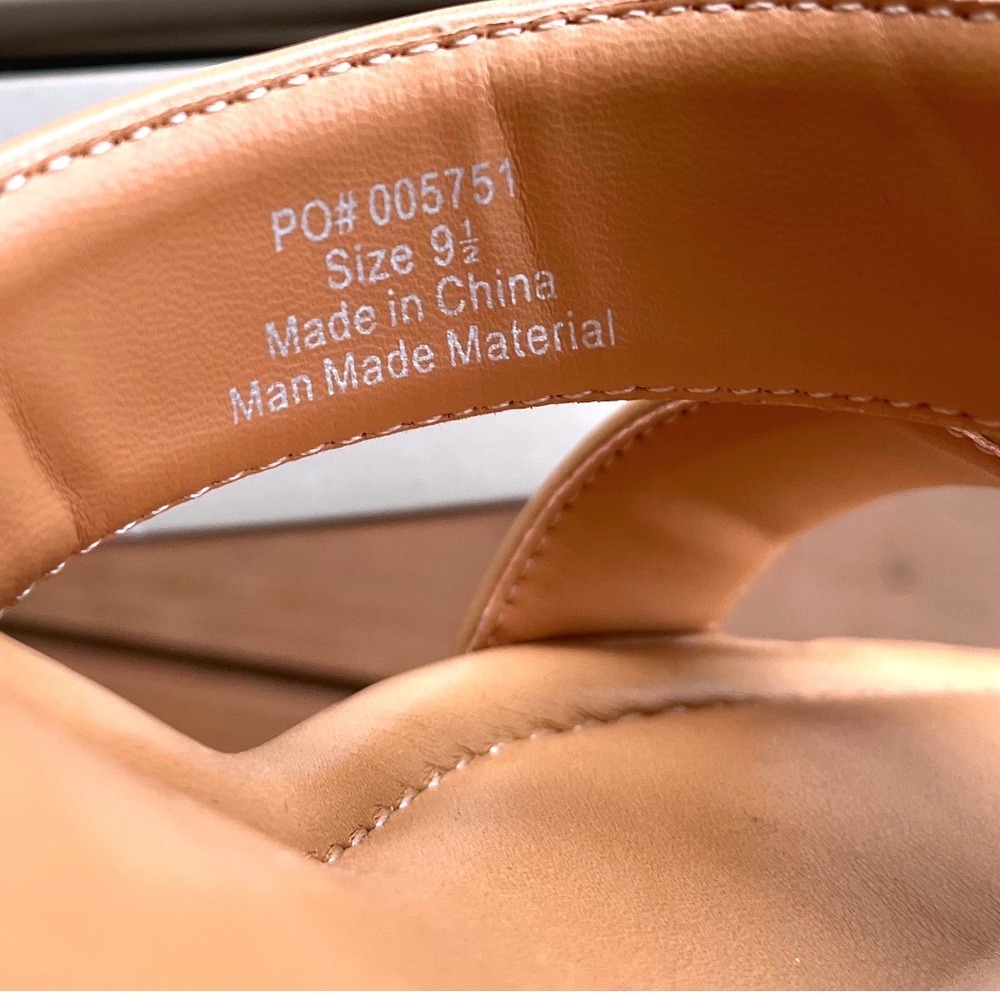 Journee Collection Essey Tan Padded Double Strap Square Toe Flared Heel  9.5 - Picture 7 of 12